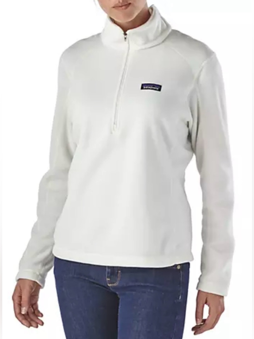 Patagonia Women's White 1/4 Zip Fleece Pullover